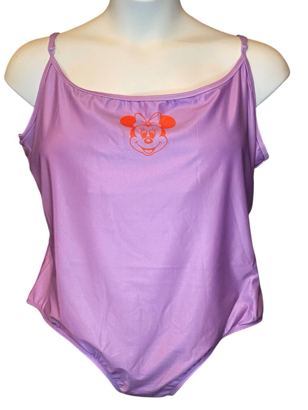 Disney Minnie Mouse Womens Purple One Piece Swimsuit Plus Size 2X NWT UPF 50